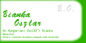 bianka oszlar business card